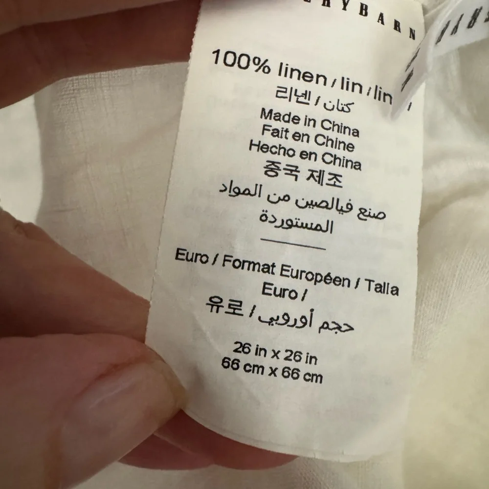 Pair of Pottery Barn Linen Euro Pillow Sham 26 X 26 - Picture 3 of 6